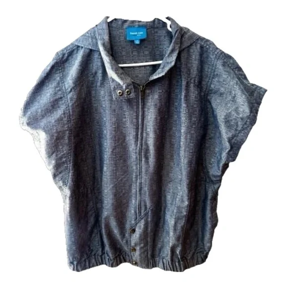 Derek Lam for Design Nation Chambray Cotton Hooded Jacket